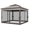 Surenkamas paviljonas Outsunny, sodo palapinė su šoninėmis sienelėmis, pop-up palapinė, šviesiai pilka, 3,25 x 3,25 x 2,65 m