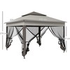 Surenkamas paviljonas Outsunny, sodo palapinė su šoninėmis sienelėmis, pop-up palapinė, šviesiai pilka, 3,25 x 3,25 x 2,65 m