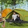 Outsunny sulankstoma kempingo lova, kelioninė lova su šonine kišene, čiužiniu, neslystanti, svečių lova, atlaikanti iki 150 kg, lauko, Oksfordo audinys, juoda, 190 x 67 x 37 cm