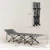 Outsunny sulankstoma kempingo lova, kelioninė lova su šonine kišene, čiužiniu, neslystanti, svečių lova, atlaikanti iki 150 kg, lauko, Oksfordo audinys, juoda, 190 x 67 x 37 cm
