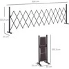 Ištraukiama Outsunny žirklinė tvorelė, 35–300 cm, idealiai tinka sodui, aliuminis, ruda, aukštis 103,5 cm