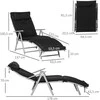 Outsunny sulankstomas reguliuojamas gultas, sodo gultas su pagalve, metalas, audinys, juodas, 137x63,5x100,5 cm