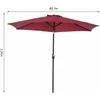 "Outsunny" sulankstomas skėčio skėtis sodo skėtis su rankine rankena aliuminio 180/㎡ poliesterio raudona ∅2,6 x 2,35 m