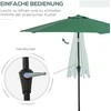"Outsunny" sulankstomas skėtis skėtis sodo skėtis su rankine rankena aliuminio 180/㎡ poliesterio tamsiai žalia ∅2,6 x 2,35 m