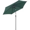 "Outsunny" sulankstomas skėtis skėtis sodo skėtis su rankine rankena aliuminio 180/㎡ poliesterio tamsiai žalia ∅2,6 x 2,35 m