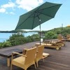 "Outsunny" sulankstomas skėtis skėtis sodo skėtis su rankine rankena aliuminio 180/㎡ poliesterio tamsiai žalia ∅2,6 x 2,35 m