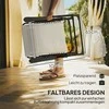 "Outsunny" sulankstomas sodo gultas su pagalve, 5 padėčių reguliuojamo atlošo gultas, oro sąlygoms atsparus kempingo gultas, sodo gultas, kurio keliamoji galia iki 120 kg, skirtas sodui, lauko paplūdimiui, smėlio spalvos