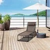 "Outsunny" sulankstomas sodo gultas su pagalve, šonine kišene, 5 padėčių reguliuojamu atlošu, oro sąlygoms atsparus kempingo gultas, maksimali apkrova 120 kg, skirtas sodui, paplūdimiui, baseinui, rudos spalvos