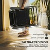 "Outsunny" sulankstomas sodo gultas su pagalve, 5 padėčių reguliuojamo atlošo gultas, oro sąlygoms atsparus kempingo gultas, sodo gultas iki 120 kg keliamosios galios, skirtas sodui, lauko paplūdimiui, juodas
