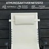 "Outsunny" sulankstomas sodo gultas su pagalve, 5 padėčių reguliuojamo atlošo gultas, oro sąlygoms atsparus kempingo gultas, sodo gultas, kurio keliamoji galia iki 120 kg, skirtas sodui, lauko paplūdimiui, smėlio spalvos