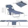 "Outsunny" sulankstomas sodo gultas su skaitymo langeliu, galvos pagalvėle, 5 padėčių reguliuojamu atlošu, oro sąlygoms atsparus kempingo gultas, maksimali apkrova 120 kg, skirtas sodui, paplūdimiui, baseinui, pilkos spalvos