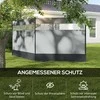 "Outsunny" sulankstomas vėjo skydas su šviesos šaltiniu, lango kaiščiais, virvėmis, virvėmis, vėjo apsaugine tvora, paplūdimio apsauga nuo vėjo, skirta kempingui, sodui, paplūdimiui, terasai, 440 x 140 cm, pilka
