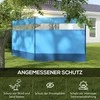 "Outsunny" sulankstomas vėjo skydas su šviesos šaltiniu, lango kaiščiais, virvėmis, virvėmis, vėjo apsaugine tvora paplūdimio vėjo skydas, skirtas kempingo apsaugai sode, paplūdimyje, terasoje 440 x 140 cm mėlyna