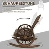 Outsunny supama kėdė, kaimiško stiliaus poilsio kėdė, sodo kėdė su ratų dizainu, supamasis krėslas, medžio masyvas, tamsiai ruda, 68 x 88 x 92 cm