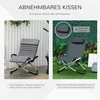 „Outsunny“ ergonominė „2-in-1“ supama kėdė, sodo krėslas, gultas, metalas, tekstilenas, sferinė, tamsiai pilka, 145 x 74 x 88 cm
