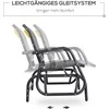 Outsunny 2 vietų sūpynės, sodo suoliukas, lauko suoliukas, parko suoliukas, metaliniai sodo baldai, pilka, 120 x 70 x 85 cm