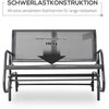 Outsunny 2 vietų sūpynės, sodo suoliukas, lauko suoliukas, parko suoliukas, metaliniai sodo baldai, pilka, 120 x 70 x 85 cm