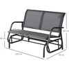 Outsunny Supamasis suolas su 2 sėdimomis vietomis - Pilka 120 x 70 x 85 cm