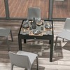 Outsunny Table Extensible de Jardin Grande Taille Matmenys: 160L x 80W x 75H cm Aliuminis Tamsiai pilka Grūdinto stiklo stalviršis Skaidrus