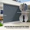 Outsunny markizė su alkūne, reguliuojamo aukščio, be gręžimo, atspari UV spinduliams, su sieniniu laikikliu, 350 cm pločio, terasai ir balkonui, tamsiai pilka