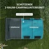 Outsunny tunelinė palapinė kempingo palapinė 6 asmenims 2 kambariai lengvi kabliukai grupės palapinės krepšys 3000mm šeimos palapinė sodo pilka