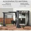 Outsunny Vandeniui atsparus paviljonas su stogeliu nuo saulės, terasos stoginė - tamsiai pilka 2,97 x 2,95 m