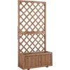 Outsunny pakelta lysvė su grotelėmis gėlėms, vazonas, rėmas vijokliniams augalams, rožių arka, medinė, natūrali, 72,5 x 31,5 x 149,5 cm