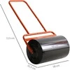 Outsunny vejos volas 50 cm pločio, sodo volas, užpildomas 38 l vandens / 62 kg smėlio, rankinis volas su U formos rankena, plieno vejos volas, raudonas