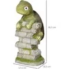 "Outsunny" vėžlio skulptūrėlė su LED saulės šviesa, 36,5 cm lauko ornamentas vejai, sodui, kiemui