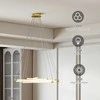 Pakabinamas šviestuvas HOMCOM LED lubinis šviestuvas, 50W, 5 reguliuojami šviesos vamzdžiai, pritaikomas, lubų šviestuvas svetainei, valgomajam, virtuvei, auksas+balta