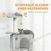 PawHut 160 cm Kačių draskyklė, kelių lygių, su sisaliniais draskymo stulpeliais, urveliais, pliušinėmis platformomis, hamaku, kopėtėlėmis, žaisliniais kamuoliukais
