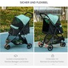 PawHut 2 in 1 vežimėlis šunims vežimėlis šunims su lietaus dangčiu sulankstomas šunims ir katėms iki 10 kg vežimėlis katėms su pagalvėlėmis tinkliniai langai durelės laikymo krepšys vežimėlis katėms vežimėlis vežimėlis žalias