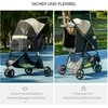 PawHut 2 in 1 vežimėlis šunims vežimėlis šunims su lietaus dangčiu sulankstomas šunims ir katėms iki 10 kg vežimėlis katėms su pagalvėlėmis tinkliniai langai durelės krepšys vežimėlis katėms vežimėlis vežimėlis chaki spalvos