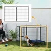 PawHut, 2 vnt. išplėtimo rinkinys, 2 šunų tvoros plokštės voljerui, 80 x 100 cm, plieninė šuniukų tvora, skirta mažų ir didelių veislių šunims, juoda