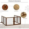 "PawHut" 6 dalių užtvara šunims, 432 x 70 cm Sulankstomi varteliai su 2 atraminėmis kojelėmis, laisvai pastatomi varteliai šunims, laiptų varteliai vidutinio dydžio šunims, skirti koridoriams, laiptams, kavai
