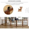 "PawHut" 6 dalių užtvara šunims, 432 x 70 cm Sulankstomi varteliai su 2 atraminėmis kojelėmis, laisvai pastatomi varteliai šunims, laiptų varteliai vidutinio dydžio šunims, skirti koridoriams, laiptams, kavai