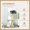 PawHut 72 cm aukščio draskyklė-kačių bokštas su pliušiniais kamuoliukais, sizalio stulpais, platforma, draskykle, daugiaaukštė draskyklė katėms, laipiojimo medis vidutinio dydžio katėms, šviesiai pilka