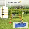 PawHut agility rinkinys šunims 5 dalių užpildoma agility įranga šunų mokymui kliūčių rinkinys su reguliuojamo aukščio kliūtimis krepšys mokymo reikmenys koordinacijos mokymas žaidimų mokymui