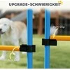 PawHut 9 dalių šunų vikrumo (agility) rinkinys, dresavimo įranga su barjerais, slalomo stulpeliais, šuolių lanku ir 2 kamuoliukais, reguliuojamo aukščio, koordinacijos lavinimui