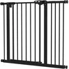PawHut apsauga durims ir laiptams šunims, užtvaras, 74-80/87-94 cm, naminių gyvūnų apsauga, apsauginės grotelės šunims, įskaitant skirtingus prailginimus, apsauginės grotelės be gręžimo, metalas, plastikas, juoda