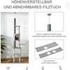 PawHut laipiojimo stovas katėms, iki lubų, su žaislais, sizalis, pliušas, šviesiai pilka spalva, reguliuojamas aukštis 60 x 40 x 225-255 cm
