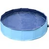 PawHut šunų baseinas, tvirtas pripučiamas baseinas šunims, PVC ir medienos baseinas, mėlynas, Ø80xA20 cm, vasaros pramogos