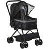 "PawHut Dog Buggy" vežimėlis mažiems šunims ir katėms Pet Stroller Cat Stroller Oxford Juodas 76,5 x 52 x 95 cm