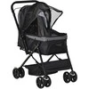 "PawHut Dog Buggy" vežimėlis mažiems šunims ir katėms Pet Stroller Cat Stroller Oxford Juodas 76,5 x 52 x 95 cm