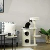"PawHut" draskyklė 100 cm su draskykle, sizalio stulpeliu ir kamuoliuku, pagalvėle, kreminė balta