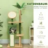 "PawHut" draskyklė 139 cm kačių medis su kačių urvu, žaidimų kamuoliuku, kačių draskyklė su sizalio draskyklėmis, skirta katėms iki 5kg, žalia