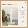PawHut draskyklė 62cm draskyklė iš džiuto, su kamuoliuku, šviesiai pilkos ir smėlio spalvos, idealiai tinka patalpoms, katėms
