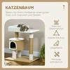 "PawHut" draskyklė 79cm Mažas kačių medis su urvu ir gulėjimo vieta, skirtas katėms iki 8kg, džiutas, ruda/balta