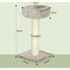 PawHut draskyklė katėms, 87 cm aukščio, su guoliu, storu stulpu, sizalio draskymo stulpais, katėms iki 6kg, vidaus naudojimui, ruda