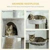 "PawHut" draskyklė katėms su katės urvu ir sizalio stulpeliu, žaidimų medis su rampa, žaislas katėms, šviesiai pilka, 113 cm